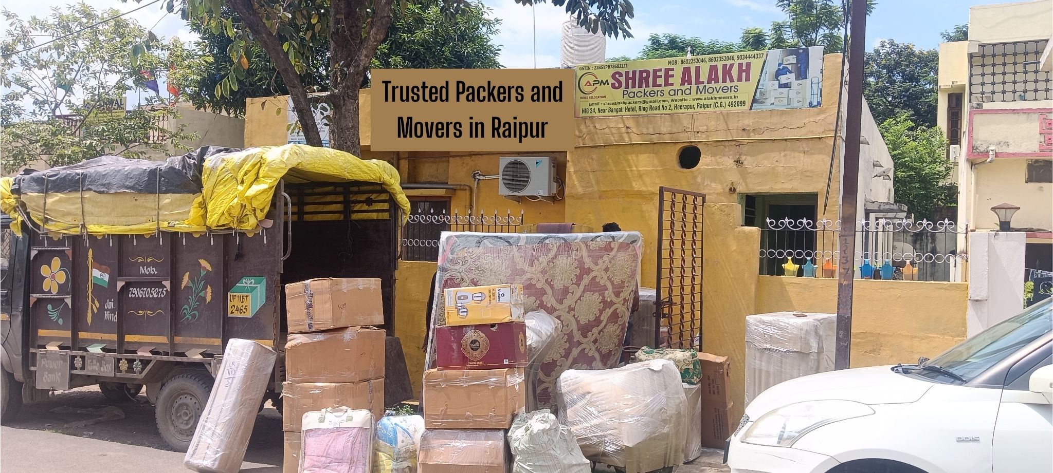 1 BHK house shifting from Raipur to Kanpur by Shree Alakh Packers and Movers Raipur