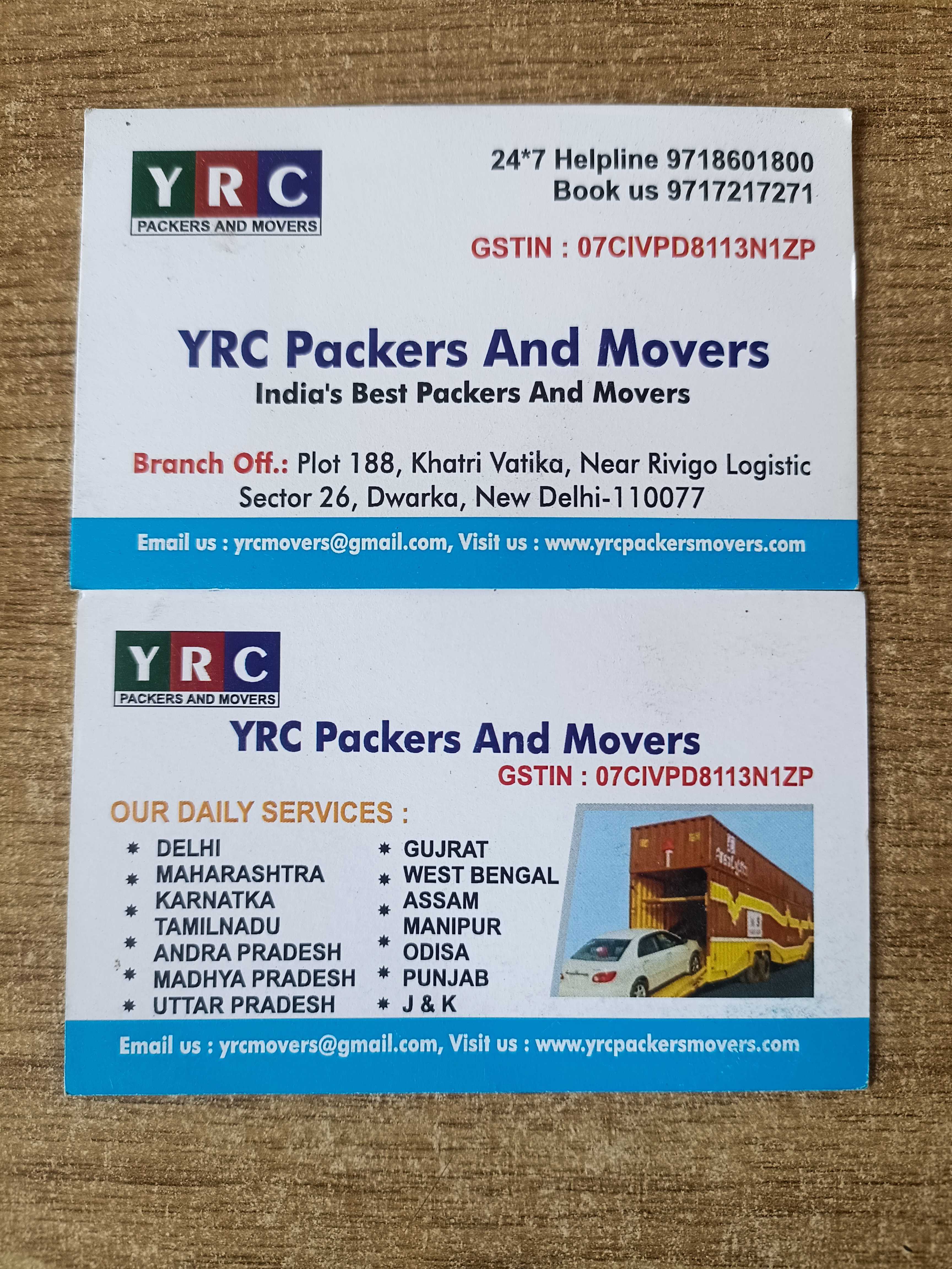 YRC PACKERS AND MOVERS